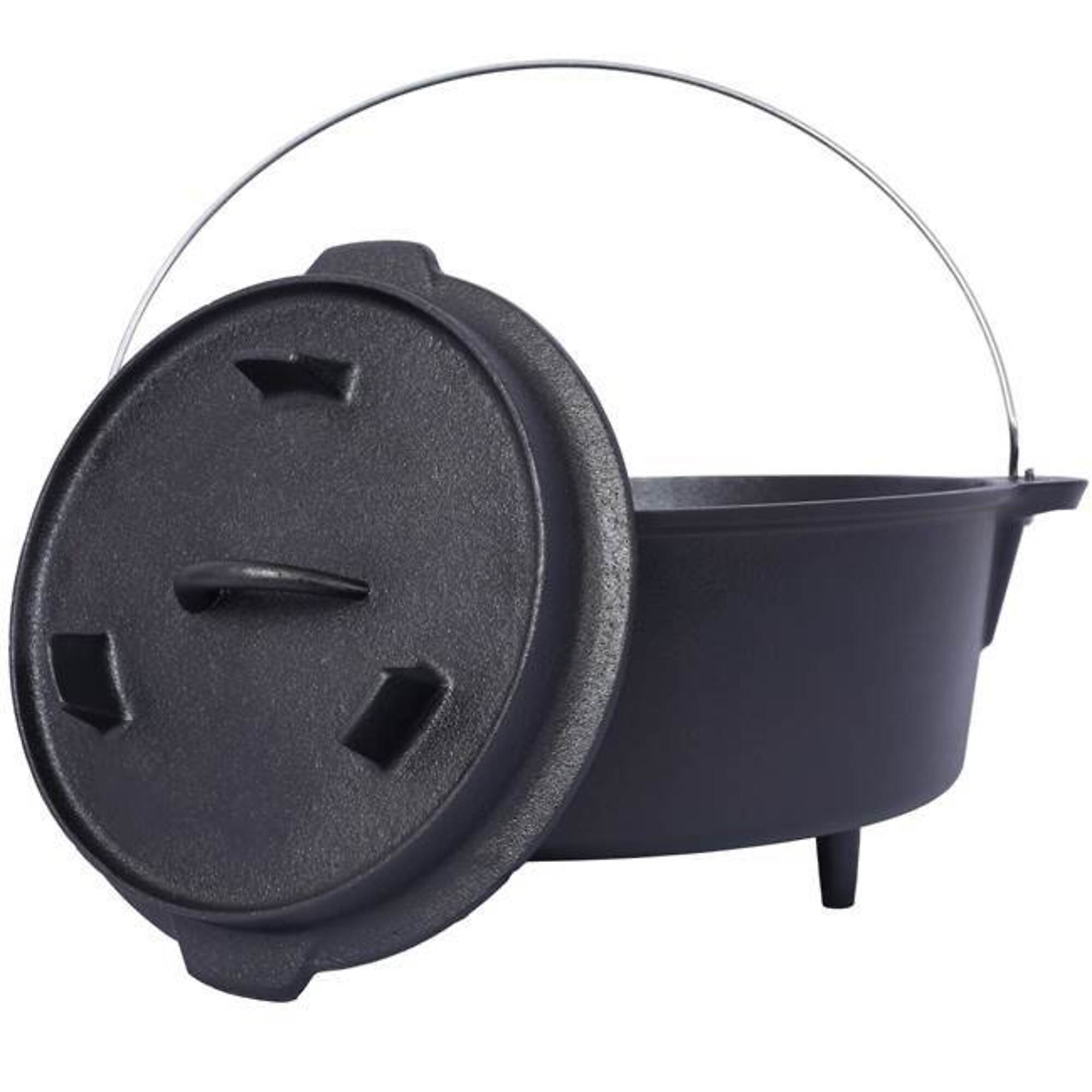 TMB BAC-W465126160 Pre-Seasoned Cast Iron Dutch Oven — 4.5 Quart, Skillet Lid, Heavy-Duty, Model# BAC-W465126160